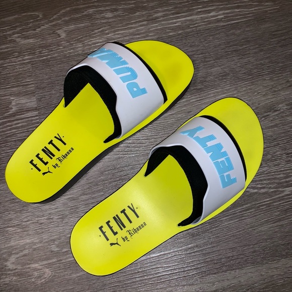 fenty puma slides neon